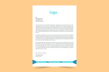 A4 Letterhead Template Vector Design. Corporate letterhead, modern letterhead, Professional, Minimalist, clean and abstract letterhead for you brand identity design. Vector illustration