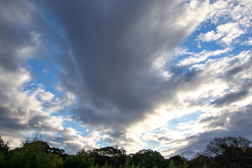 Dramatic cloud formations above the forest on the Garden Route in South Africa