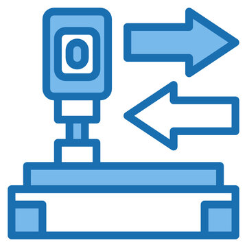 blue scale with arrows clip art preview