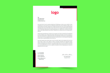 A4 Letterhead Template Vector Design. Corporate letterhead, modern letterhead, Professional, Minimalist, clean and abstract letterhead for you brand identity design. Vector illustration