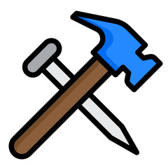 Hammer color line style icon