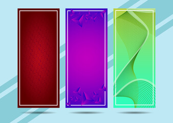 set of three banners