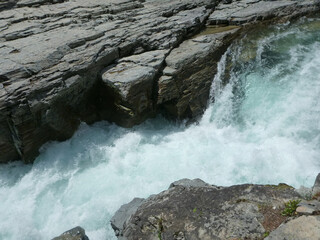A roaring river at Glacier National Park