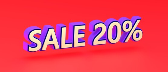 Abstract SALE 20% 3D TEXT Rendered Poster (3D Artwork)