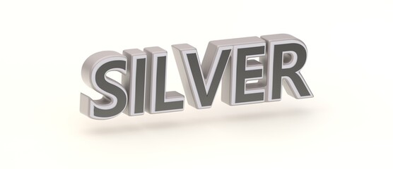 Abstract SILVER 3D TEXT Rendered Poster (3D Artwork)
