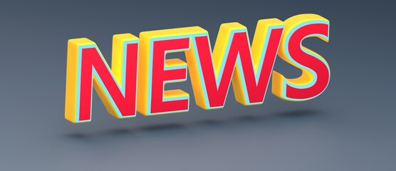 Abstract NEWS 3D TEXT Rendered Poster (3D Artwork)