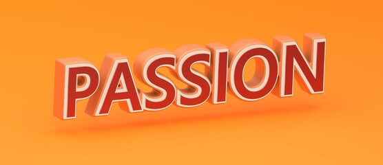 Abstract PASSION 3D TEXT Rendered Poster (3D Artwork)
