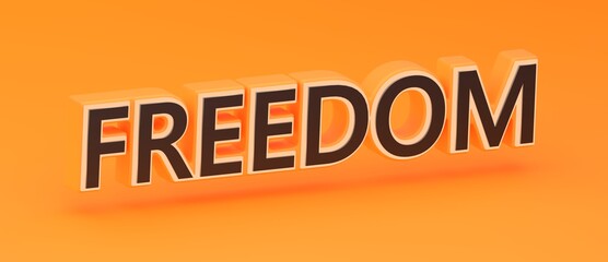 Abstract FREEDOM 3D TEXT Rendered Poster (3D Artwork)