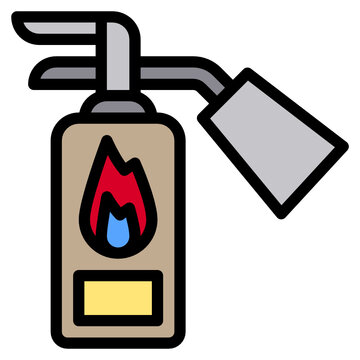 fire extinguisher with flame icon clip art preview
