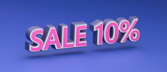 Abstract SALE 10% 3D TEXT Rendered Poster (3D Artwork)