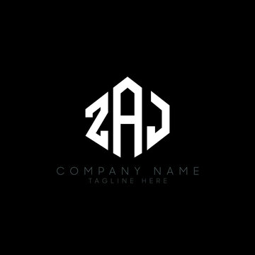 ZAJ letter logo design with polygon shape. ZAJ polygon logo monogram. ZAJ cube logo design. ZAJ hexagon vector logo template white and black colors. ZAJ monogram, ZAJ business and real estate logo. 