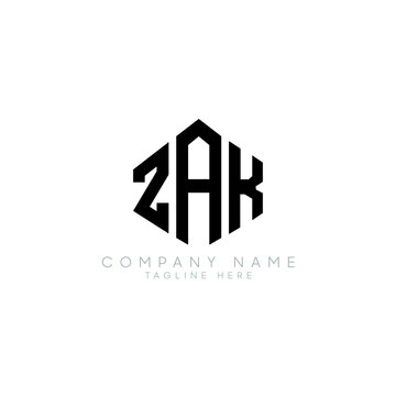 ZAK letter logo design with polygon shape. ZAK polygon logo monogram. ZAK cube logo design. ZAK hexagon vector logo template white and black colors. ZAK monogram, ZAK business and real estate logo. 