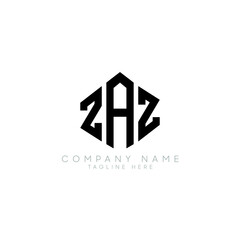 ZAZ letter logo design with polygon shape. ZAZ polygon logo monogram. ZAZ cube logo design. ZAZ hexagon vector logo template white and black colors. ZAZ monogram, ZAZ business and real estate logo. 