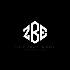ZBE letter logo design with polygon shape. ZBE polygon logo monogram. ZBE cube logo design. ZBE hexagon vector logo template white and black colors. ZBE monogram, ZBE business and real estate logo. 