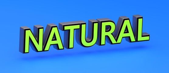 Abstract NATURAL 3D TEXT Rendered Poster (3D Artwork)