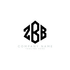 Obraz premium ZBB letter logo design with polygon shape. ZBB polygon logo monogram. ZBB cube logo design. ZBB hexagon vector logo template white and black colors. ZBB monogram, ZBB business and real estate logo. 
