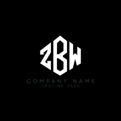 ZBW letter logo design with polygon shape. ZBW polygon logo monogram. ZBW cube logo design. ZBW hexagon vector logo template white and black colors. ZBW monogram, ZBW business and real estate logo. 