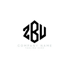 ZBU letter logo design with polygon shape. ZBU polygon logo monogram. ZBU cube logo design. ZBU hexagon vector logo template white and black colors. ZBU monogram, ZBU business and real estate logo. 