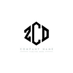 ZCD letter logo design with polygon shape. ZCD polygon logo monogram. ZCD cube logo design. ZCD hexagon vector logo template white and black colors. ZCD monogram, ZCD business and real estate logo. 