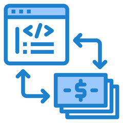 Money blue style icon