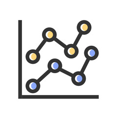 Business Graph filled outline icon