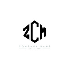 ZCM letter logo design with polygon shape. ZCM polygon logo monogram. ZCM cube logo design. ZCM hexagon vector logo template white and black colors. ZCM monogram, ZCM business and real estate logo. 