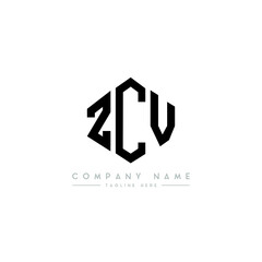 ZCV letter logo design with polygon shape. ZCV polygon logo monogram. ZCV cube logo design. ZCV hexagon vector logo template white and black colors. ZCV monogram, ZCV business and real estate logo. 