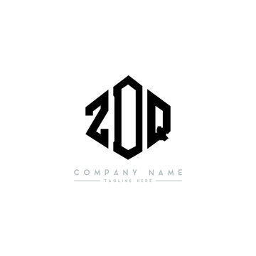 ZDQ letter logo design with polygon shape. ZDQ polygon logo monogram. ZDQ cube logo design. ZDQ hexagon vector logo template white and black colors. ZDQ monogram, ZDQ business and real estate logo. 