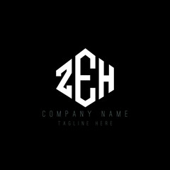 ZEH letter logo design with polygon shape. ZEH polygon logo monogram. ZEH cube logo design. ZEH hexagon vector logo template white and black colors. ZEH monogram, ZEH business and real estate logo. 