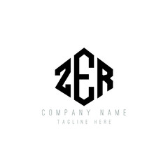 ZER letter logo design with polygon shape. ZER polygon logo monogram. ZER cube logo design. ZER hexagon vector logo template white and black colors. ZER monogram, ZER business and real estate logo. 