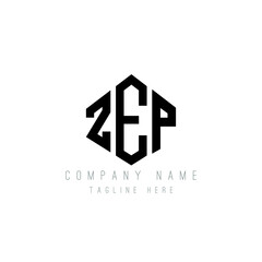 Obraz premium ZEP letter logo design with polygon shape. ZEP polygon logo monogram. ZEP cube logo design. ZEP hexagon vector logo template white and black colors. ZEP monogram, ZEP business and real estate logo. 