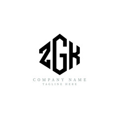ZGK letter logo design with polygon shape. ZGK polygon logo monogram. ZGK cube logo design. ZGK hexagon vector logo template white and black colors. ZGK monogram, ZGK business and real estate logo. 