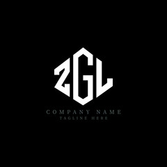 ZGL letter logo design with polygon shape. ZGL polygon logo monogram. ZGL cube logo design. ZGL hexagon vector logo template white and black colors. ZGL monogram, ZGL business and real estate logo. 