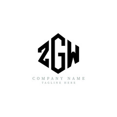 ZGW letter logo design with polygon shape. ZGW polygon logo monogram. ZGW cube logo design. ZGW hexagon vector logo template white and black colors. ZGW monogram, ZGW business and real estate logo. 