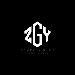 ZGY letter logo design with polygon shape. ZGY polygon logo monogram. ZGY cube logo design. ZGY hexagon vector logo template white and black colors. ZGY monogram, ZGY business and real estate logo. 
