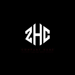 Obraz premium ZHC letter logo design with polygon shape. ZHC polygon logo monogram. ZHC cube logo design. ZHC hexagon vector logo template white and black colors. ZHC monogram, ZHC business and real estate logo. 
