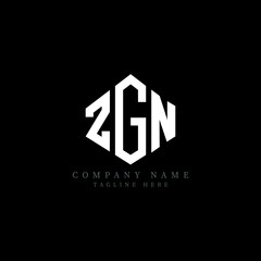 ZGN letter logo design with polygon shape. ZGN polygon logo monogram. ZGN cube logo design. ZGN hexagon vector logo template white and black colors. ZGN monogram, ZGN business and real estate logo. 