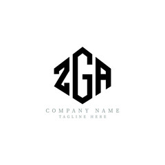 ZGA letter logo design with polygon shape. ZGA polygon logo monogram. ZGA cube logo design. ZGA hexagon vector logo template white and black colors. ZGA monogram, ZGA business and real estate logo. 