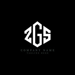 ZGS letter logo design with polygon shape. ZGS polygon logo monogram. ZGS cube logo design. ZGS hexagon vector logo template white and black colors. ZGS monogram, ZGS business and real estate logo. 