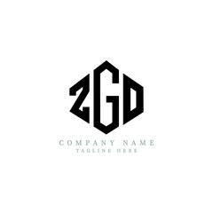 Fototapeta premium ZGO letter logo design with polygon shape. ZGO polygon logo monogram. ZGO cube logo design. ZGO hexagon vector logo template white and black colors. ZGO monogram, ZGO business and real estate logo. 
