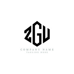ZGU letter logo design with polygon shape. ZGU polygon logo monogram. ZGU cube logo design. ZGU hexagon vector logo template white and black colors. ZGU monogram, ZGU business and real estate logo. 