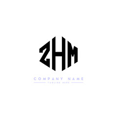 ZHM letter logo design with polygon shape. ZHM polygon logo monogram. ZHM cube logo design. ZHM hexagon vector logo template white and black colors. ZHM monogram, ZHM business and real estate logo. 