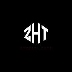 Fototapeta premium ZHT letter logo design with polygon shape. ZHT polygon logo monogram. ZHT cube logo design. ZHT hexagon vector logo template white and black colors. ZHT monogram, ZHT business and real estate logo. 