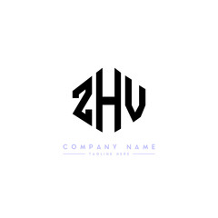 ZHV letter logo design with polygon shape. ZHV polygon logo monogram. ZHV cube logo design. ZHV hexagon vector logo template white and black colors. ZHV monogram, ZHV business and real estate logo. 