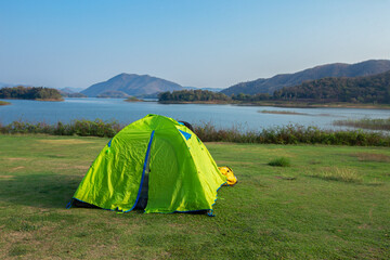Camping, Tent, Summer, Shade, Lake