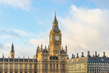 Fototapeta na wymiar Big Ben and Houses of Parliament, London, UK
