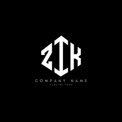 ZIK letter logo design with polygon shape. ZIK polygon logo monogram. ZIK cube logo design. ZIK hexagon vector logo template white and black colors. ZIK monogram, ZIK business and real estate logo. 