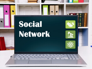 Financial concept meaning Social Network with inscription on the laptop.