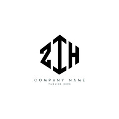 ZIH letter logo design with polygon shape. ZIH polygon logo monogram. ZIH cube logo design. ZIH hexagon vector logo template white and black colors. ZIH monogram, ZIH business and real estate logo. 