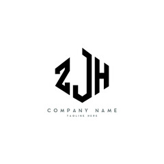 ZJH letter logo design with polygon shape. ZJH polygon logo monogram. ZJH cube logo design. ZJH hexagon vector logo template white and black colors. ZJH monogram, ZJH business and real estate logo. 